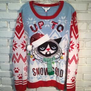 Ugly Christmas Sweater Cat themed Juniors XXL/19